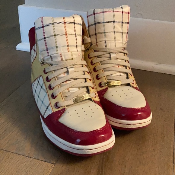 Coach Shoes - Coach Norra Plaid Hi Top Sneakers